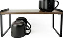 Mitus Shelf Organizer and Storage, Tiered Wood Cabinet Rack for The Kitchen Counter, Bathroom Counter, Pantry Cupboard, Office Desk Bookshelf, 16" Wide Walnut Brown and Black (Large) by CozyNest Decor