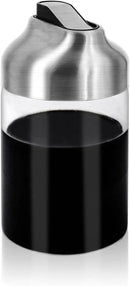 Aelga Soy Sauce Dispenser, 7oz Non-Drip Spout Oil and Vinegar Dispenser with Auto Flip Cap, Glass Oil Cruet for Kitchen Cooking by CozyNest Decor