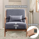 INZOY Mid Century Modern Accent Chair with Wood Frame, Upholstered Living Room Chairs with Waist Cushion, Reading Armchair for Bedroom Sunroom (Dark Grey) by CozyNest Decor