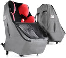 Car Seat Travel Bag with Wheels Heavy Duty Water-resistant Protective Cover for Airplane Travel & Rolling Design, Padded Handle,Padded Adjustable Strap (Grey) by TinyTreasures Baby Boutique