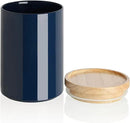 Sweejar Kitchen Canisters Ceramic Food Storage Jar, Stackable Containers with Airtight Seal Wooden Lid for Serving Coffee Bean, Flour, Tea, Cookies and More - 58 Fl Oz(Navy) by CozyNest Decor