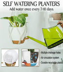 Set of 3 Hanging Planters for Indoor Plants with 10"/8"/7" Self-Watering Hanging Pots, Hanging Plant Pots with Drainage, 3 Different Size Macrame Plant Hangers with Hooks White Large by GreenHaven Gardens