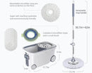 Spin Mop Bucket Deluxe 360 Spinning Floor Cleaning System with 6 Microfiber Replacement Head Refills,62" Extended Handle,4X Wheel for Home Cleaning by CozyNest Decor