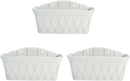 Sungmor 3 Pack Wall Hanging Planters, 16.5 Inch Railing Fence Hanging Flower Pots, Thickened Plastic Water Storage Plant Pot, Indoor Outdoor Garden Balcony Decor, Light Grey Large Plant Basket by CozyNest Decor