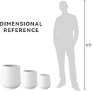 Kante 15.3"+11.6"+8.2" Dia Round Concrete Planter, Large Outdoor Indoor Planter Pots Containers with Drainage Holes and Rubber Plug for Home Garden Patio, Pure White by GreenHaven Gardens