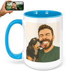 Personalized Coffee Mug, Custom Drawing Portrait Gift, Funny Customized Coffee Gift for Men & Women, Custom Mugs with Pictures, Light Blue 15oz Father's Day Mug by TinyTreasures Baby Boutique