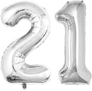 GOER Number 12 Balloons for 12th Birthday Sweet 12 Party Decorations,42 Inch Jumbo Foil Helium 21 Balloons for 21st Birthday Party Decoration (Silver) by TinyTreasures Baby Boutique