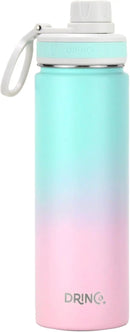 DRINCO Stainless Steel Water Bottle Spout Lid Vacuum Insulated Double Wall Water Bottle Wide Mouth (40oz 32oz 22oz 18oz 14oz) Leak Proof Keeps Cold or Hot (22 oz, 22oz Macaron) by CozyNest Decor