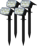 Outdoor Light Solar-Powered 3 Levels of Brightness，Waterproof IP65 can be Installed on Walls, Beside walkways, on lawns and Near Green Plants- 4 Pack (Warm) by GreenHaven Gardens
