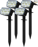 Outdoor Light Solar-Powered 3 Levels of Brightness，Waterproof IP65 can be Installed on Walls, Beside walkways, on lawns and Near Green Plants- 4 Pack (Warm) by GreenHaven Gardens