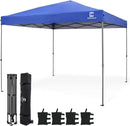 CAPHAUS 12ft x 12ft Patented One-Push Pop Up Outdoor Canopy Tent, Heavy-Duty Commercial Grade w/Central Lock, Portable and Instant Folding Shelter with Wheeled Carry Bag and Weight Bag, Blue by GreenHaven Gardens
