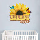 Custom Wooden Sunflower Nursery Name Sign for Girls, Boho Nursery Wood 2 Layer, Baby Name Sign, Baby Shower, Decor Floral, Flower gift/17 by TinyTreasures Baby Boutique