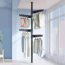 Telescopic Clothes Drying Rack, Floor to Ceiling, 4 Adjustable Arms, 360° Rotating, 43-122 inches, Black by CozyNest Decor