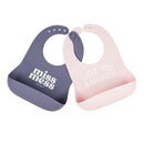 Baby Bib for Eating by Bella Tunno, Set of 2 Waterproof Silicone Bibs with Large Food Catcher, Adjustable Fit for Babies 4-12 months & Toddlers 1-3 Years, Boys & Girls, Miss Mess & Brunch by TinyTreasures Baby Boutique