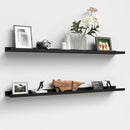 47.2 Inches Long Floating Shelves Wall Mounted, 2 Set Modern Wall Shelf for Bedroom, Nursery Book Shelf with Lip, Picture Ledge Shelf for Wall Decor Living Room Bathroom Kitchen - Black by TinyTreasures Baby Boutique