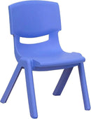 Flash Furniture Emmy Adjustable Classroom Activity Table with 6 Stackable Chairs, Plastic Activity Table for Kids, 23.625" W x 47.25" L, Blue/Gray by CozyNest Decor