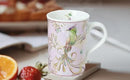 Lightahead Elegant Bone China Two Coffee Mugs Set in Bird Design 10.8 oz Each Cup in Attractive Gift Box by CozyNest Decor