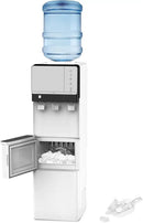 IKT 3 in 1 Water Cooler Dispenser with Ice Maker for 5 Gallon Bottle 27 lbs in 24 hrs 3 Temperature Night Light Perfect for Home Office White by CozyNest Decor