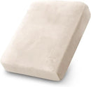 PrinceDeco Stretch Velvet Couch Cushion Cover,Soft Fitted Cushion Slipcover for Chair Cushion Furniture Protector Seat Cushion Sofa Cover Width Up to 29.5", Ivory by CozyNest Decor