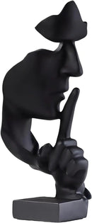 aboxoo Thinker Statue, Silence is Gold Abstract Art Figurine, Modern Home Resin Sculptures Decorative Objects Piano Desktop Decor for Creative Room Home, Office Study Decor (Large Black) by CozyNest Decor