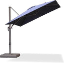 PURPLE LEAF 8 Feet Cantilever Patio Umbrella Square Umbrella with 360° Rotation and Aluminum Offset Hanging Outdoor Umbrella for Pool Garden Backyard Deck, Navy Blue by GreenHaven Gardens