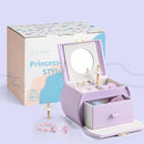 Vlando Musical Jewelry Box with Spinning Ballerina, Lockable Girls’ Jewelry Organizer for Necklaces Rings and Hair Accessories, Gift for Girls and Kids, Purple by TinyTreasures Baby Boutique