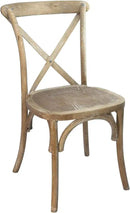 EMMA + OLIVER Natural with White Grain X-Back Chair by CozyNest Decor