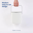 Blue Ginkgo Kitchen Compost Bin [2.6L / 0.69 GAL] – Filter-Free, Odor-Tight Countertop Food Waste Pail with Handles (Made in Korea, White) by GreenHaven Gardens