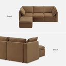 mopio Oversized Modular Sectional Sofa with Fully Removable Covers and Storage, Convertible U, L-Shaped and Sleeper Sectional, Modern Couches with Ottoman Chaise (Hazelnut Velvet, 4 Seats, L) by CozyNest Decor