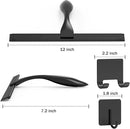 All-Purpose Stainless Steel Shower Squeegee for Shower Doors with 2 Adhesive Hooks, Bathroom Cleaner Tool Household Window Mirror Squeegee for Home Cleaning, Glass Door, Tile Wall, Car, 12 Inch Black by CozyNest Decor