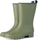 Mid Calf Rain Boots Women Waterproof PVC Womens Rubber Rain Boot Seamless Rain Footwear Outdoor Garden Work Walking by GreenHaven Gardens