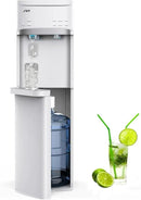 IKT Self-Cleaning Hot Cold and Room Water Cooler Dispenser and Maker Bottom Loading for 5 Gallon Bottle with Energy Saving Mode 22lbs Within 24hrs White by CozyNest Decor