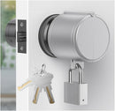 AST Door Knob Lockout Device with SS Padlock and Brass Keys, Childproof Door Knob, Security Lock for Toddler and Dementia Proof, Safety Cover, Doorknob Protection, Matte Silver with SS Padlock by TinyTreasures Baby Boutique