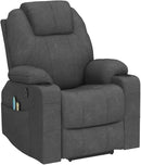 VIVIJASON Power Lift Chair Electric Recliner for Elderly Heated Vibration Massage Fabric Recliner Chair with 2 Remote Controls, Cup Holders, Side Pockets & USB Ports for Living Room (Grey) by CozyNest Decor