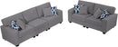 L Lengend Vansen Modular Sectional Sofa U Shaped Couch with Ottoman Modern Reversible Corner Sectional Couch for Living Room (Dark Grey, 2+3) by CozyNest Decor