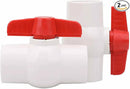 2Pcs 1-1/4" PVC Ball Valve Water Pipe Shut-off Valve Socket with Red T-Handle for Cold Water Supply lines, Irrigation Pipe fitting System(Socket x Socket), Schedule 40 by GreenHaven Gardens