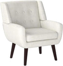 HUIMO Accent Chair Living Room Chair, Upholstered Button Tufted Armchair, Linen Fabric Sofa Chairs for Bedroom, Living Room, Mid-Century Modern Comfy Reading Chair (Beige) by CozyNest Decor