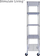 60"x18"x72" PRIME HEAVY DUTY Chrome 5-Tier Wire Shelving 4000 LBS MAX Capacity Storage Rack for Commercial, School, Home, Garage, Warehouse, Industrial, and Hospital Uses (with Wheels) by CozyNest Decor