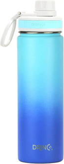 DRINCO Stainless Steel Water Bottle Spout Lid Vacuum Insulated Double Wall Water Bottle Wide Mouth (40oz 32oz 22oz 18oz 14oz) Leak Proof Keeps Cold or Hot (22 oz, 22oz Morning Sky Blue) by CozyNest Decor