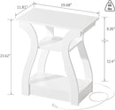 End Tables Living Room Set of 2,End White Table with Charging Station, Side Table, Nightstand for Bedroom, 3 Tier End Table with Storage Shelf for Living Room White by CozyNest Decor