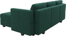 Belffin Convertible Sectional Sofa with Chaise Velvet L Shaped Sofa Couch Modular Sectional Sofa with Storage Green by CozyNest Decor