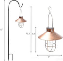 HUYIENO 2Pack Solar Metal Hanging Lantern with Shepherd Hook Outdoor Led Garden Lights Brushed Copper by GreenHaven Gardens