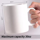 30oz Super Large Ceramic Coffee Mugs Large Handles Set of 2 (White) by CozyNest Decor