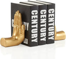 Danya B. Contemporary Accent Book Shelf Decor - Hands Sculpture Bookend Set of 2 (Gold) by CozyNest Decor