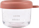 Beaba 5 oz Glass Baby Food Jars with Soft Silicone Air Tight Lids, Glass Storage Containers with Lids, Microwave and Freezer Safe Containers, Terracotta by TinyTreasures Baby Boutique