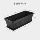 GROWNEER 3 Packs 17 Inches Black Flower Window Box Plastic Vegetable Planters Long Pots with 15 Pcs Plant Labels for Outdoor Indoor Windowsill Patio Garden Home Decor Porch by GreenHaven Gardens
