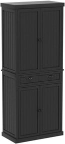 ARTPOWER 72" Tall Kitchen Pantry Storage Cabinet with Drawer and Adjustable Shelves, Pantry Cabinet for Kitchen, Bathroom or Hallway, Black by CozyNest Decor