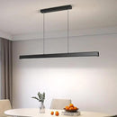 JAYMP Minimalist Linear Pendant Light Dimmable LED Modern Chandelier Dining Room Island Light Restaurant Cafe Bar Office Hanging Lamp Black 45" by CozyNest Decor