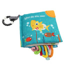 Cloth Crinkle Books for Babies Toddler – Touch and Feel Soft Baby Books, Interactive Early Learning Toys for Infants 0-6-12-18 Months Gift, Teething Toy with Teether, Fish, Octopus, Shark by TinyTreasures Baby Boutique