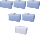 Bridesmaid Proposal Gifts Letter Cosmetic makeup bag bulk for Wedding Party Favors Bachelorette party decorations Toiletry Organizer Bag Makeup Case Gift (6, White&SkyBlue) by TinyTreasures Baby Boutique